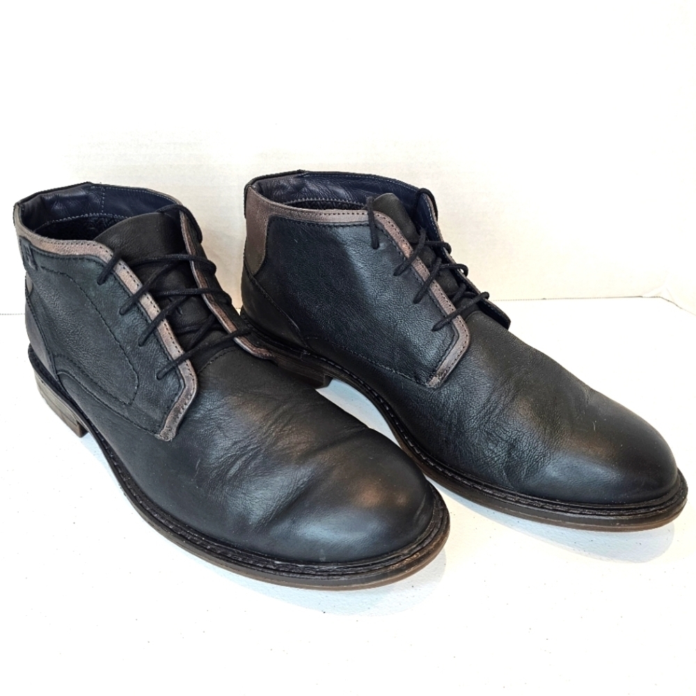 Josef Seibel Men's Black Leather Ankle Boots Size 45 US 11.5